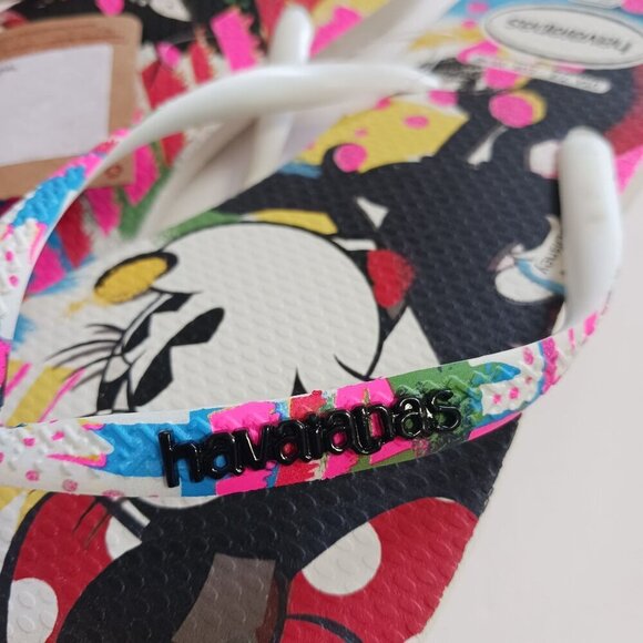 NWT Havaianas Disney Minnie Mouse Flip Flops Size 7/8 Made In Brazil - Picture 4 of 6
